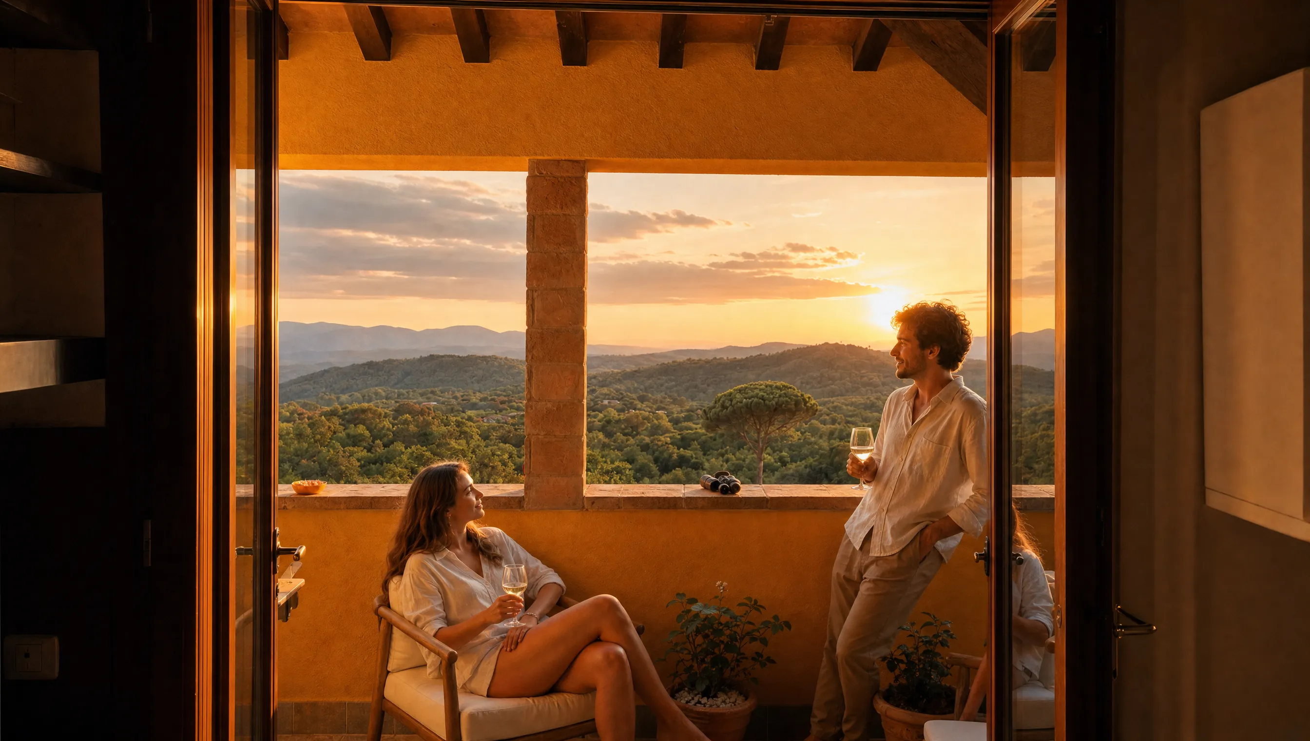 Rest at altitude — the estate's hilltop gardens and view